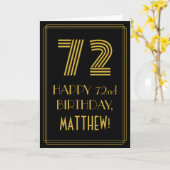 72e verjaardag: Art Deco Geïnspireerde look "72" e Kaart (Gele Bloem)