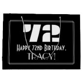 72e verjaardag ~ Art Deco geïnspireerde look "72" Groot Cadeauzakje (Achterkant)