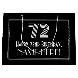 72e verjaardag — Art Deco Geïnspireerde look "72"  Groot Cadeauzakje
