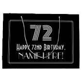 72e verjaardag — Art Deco Geïnspireerde look "72"  Groot Cadeauzakje (Achterkant)