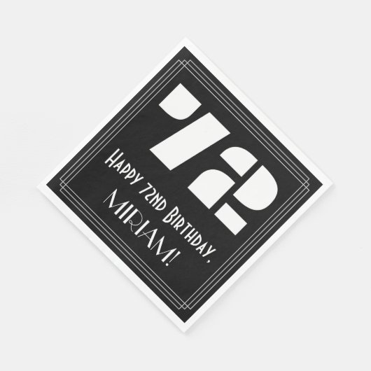 72e verjaardag: Art Deco Geïnspireerde look "72" + Servet (Hoek)