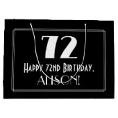 72e verjaardag: Art Deco geïnspireerde stijl "72", Groot Cadeauzakje (Achterkant)