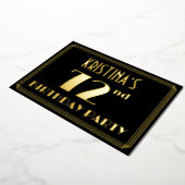 72e verjaardag: Art Deco Kijk "72", met naam Folie Uitnodiging (Gedraaid)