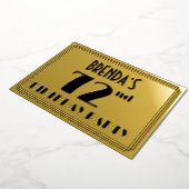 72e verjaardag — Art Deco look "72" + naam Folie Uitnodiging (Gedraaid)