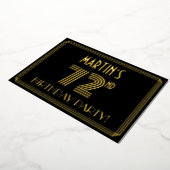 72e verjaardag — Art Deco Style "72" + Naam Folie Uitnodiging (Gedraaid)