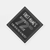 72e verjaardag: Art Deco Style + aangepaste naam Servet (Hoek)