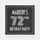72e verjaardag: Art Deco Style + aangepaste naam Servet (Voorkant)