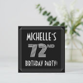 72e verjaardag: Art Deco Style met aangepaste naam Kaart (Staand voorkant)