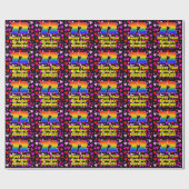 72e verjaardag: Beeldende hartenpatronen, Regenboo Cadeaupapier (Vlak)