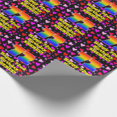 72e verjaardag: Beeldende hartenpatronen, Regenboo Cadeaupapier (Hoek)