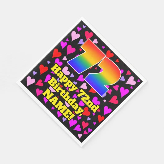 72e verjaardag: Beeldende hartenpatronen, Regenboo Servet (Hoek)