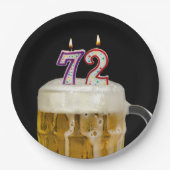 72e verjaardag bier op zwart Bord (Voorkant)