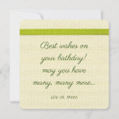 72e verjaardag bloemen & vogels antieke kaart (Achterkant)