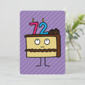 72e verjaardag Cake met kaarsen Kaart (Staand voorkant)