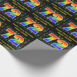 72e verjaardag: Colorful Music Symbols, Rainbow 72 Cadeaupapier