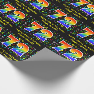 72e verjaardag: Colorful Music Symbols, Rainbow 72 Cadeaupapier