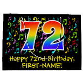 72e verjaardag - Colorful Music Symbols, Rainbow 7 Groot Cadeauzakje (Achterkant)