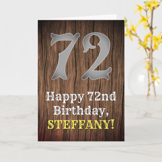 72e verjaardag: Country Western geïnspireerd uiter Kaart (Gele Bloem)