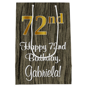 72e verjaardag: Elegant Faux Gold Look #, Faux Woo Medium Cadeauzakje