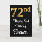 72e verjaardag ~ Elegante luxe Faux Gold look # Kaart (Voorkant)