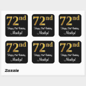 72e verjaardag - Elegante luxe Faux Gold look # Vierkante Sticker (Vel)