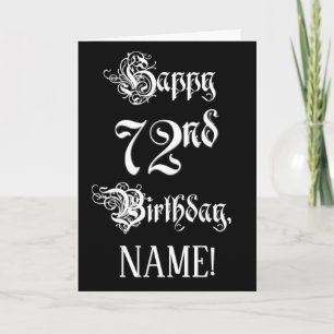 72e verjaardag: Fancy, elegant script + aangepaste Kaart