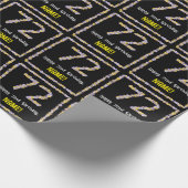 72e verjaardag: Floral Flowers Number, Custom Name Cadeaupapier (Hoek)