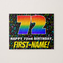 72e verjaardag — Fun, Colorful Music Symbols & "72