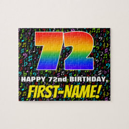 72e verjaardag — Fun, Colorful Music Symbols & "72 Legpuzzel