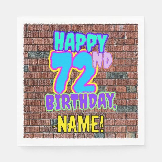 72e verjaardag ~ Fun, door Urban Graffiti geïnspir Servet (Voorkant)