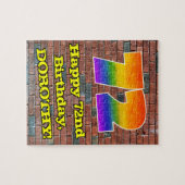 72e verjaardag: Fun Graffiti-geïnspireerde regenbo Legpuzzel (Horizontaal)