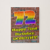 72e verjaardag: Fun Graffiti-geïnspireerde regenbo Legpuzzel (Verticaal)