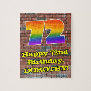 72e verjaardag: Fun Graffiti-geïnspireerde regenbo Legpuzzel