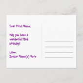 72e verjaardag: Fun Hearts Pattern, Regenboog 72 Briefkaart (Achterkant)