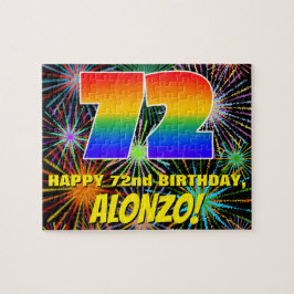 72e verjaardag: Fun, kleurrijk gevuurwerk Legpuzzel