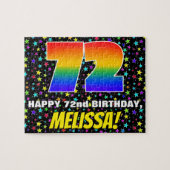 72e verjaardag — Fun, kleurrijk Star Field Pattern Legpuzzel (Horizontaal)