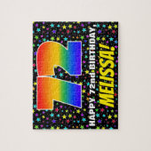 72e verjaardag — Fun, kleurrijk Star Field Pattern Legpuzzel (Verticaal)