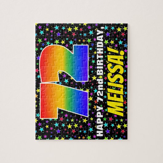 72e verjaardag — Fun, kleurrijk Star Field Pattern Legpuzzel (Verticaal)