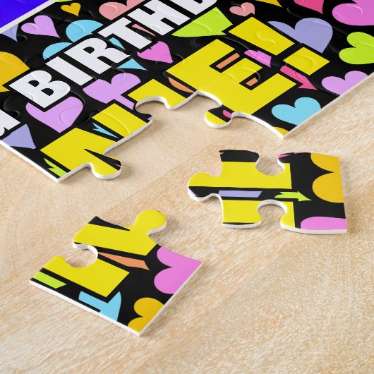 72e verjaardag - Fun, liefhebbende hartvormen + "7 Legpuzzel (Zijkant)