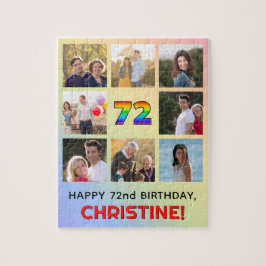 72e verjaardag: Fun Rainbow #, aangepaste naam & f Legpuzzel