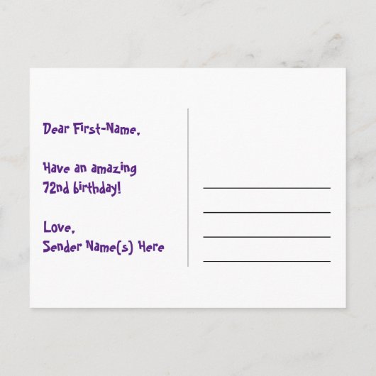 72e verjaardag: Fun Stars Pattern, Rainbow 72, naa Briefkaart