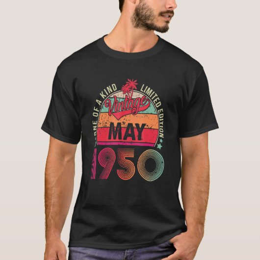  72e verjaardag Geweldige sinds mei 1950 1 T-shirt (Voorkant)