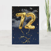72e verjaardag Gold Mylar ballon en Confetti Card Kaart (Voorkant)