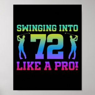 72e verjaardag Golf 72 jaar oude golfspeler Birth Poster