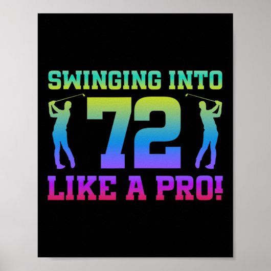 72e verjaardag Golf 72 jaar oude golfspeler Birth Poster (Voorkant)
