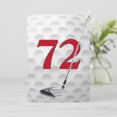 72e verjaardag golf thema feest kaart (Staand voorkant)