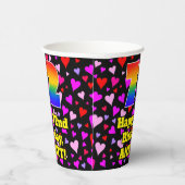 72e verjaardag: Het liefhebbende Kunstpatroon, Reg Papieren Bekers (Rechts)