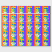 72e verjaardag: kleurrijk, vun regenboogpatroon #  cadeaupapier (Vlak)