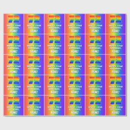 72e verjaardag: kleurrijk, vun regenboogpatroon #  cadeaupapier