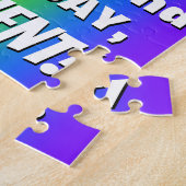 72e verjaardag: kleurrijk, vun regenboogpatroon #  legpuzzel (Zijkant)